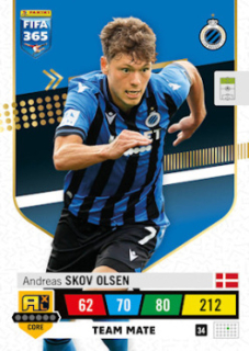 Andreas Skov Olsen Club Brugge 2023 FIFA 365 Team Mate #34